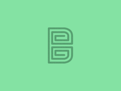 A green background with the letter b in it.